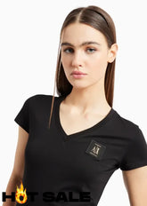 T-Shirt Women Black Armani Exchange Camiseta